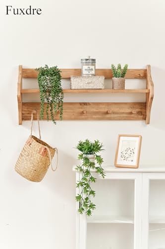 Fuxdre Fake Hanging Plants, 2pcs Artificial Potted Greenery Faux Eucalyptus Vine Fern and String of Pearls in Pot for Home Room Wall Shelf Patio Garden Indoor Outdoor Decor - Image 3