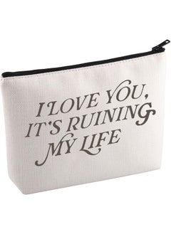 KUIYAI KUIYAI Singer Inspired Cosmetic Bag Music Album Makeup Bag TTPD Merch Gift Song Lyric Gift Singer Era Gift Music Lovers Gift For Fans (ILOVEYOUlife Mup) 