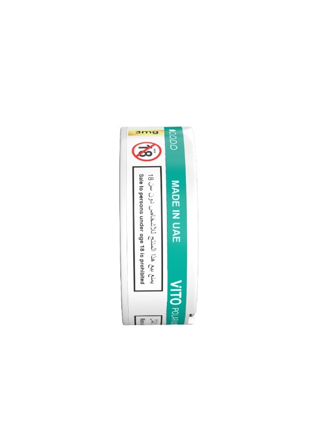 VITO Polar Mint Nicotine Pouches 3mg | Fresh Mint & Cooling Flavor | Tobacco-Free | 5 Cans, 20 Pouches Per Can - Image 5