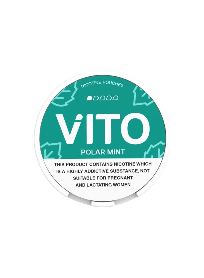 VITO Polar Mint Nicotine Pouches 3mg | Fresh Mint & Cooling Flavor | Tobacco-Free | 5 Cans, 20 Pouches Per Can - Image 3