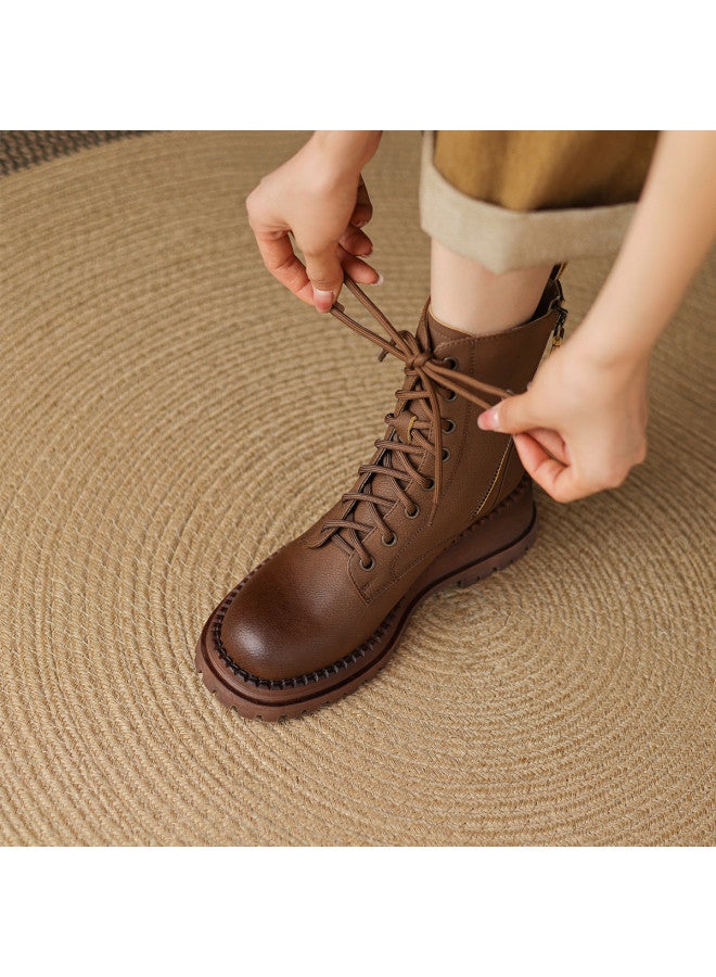 AME Cool Stylish Platform Heel Martin Boots 2025 New Fashion Versatile Slimming Ankle Boots British Style Western Boots For Women - Image 5