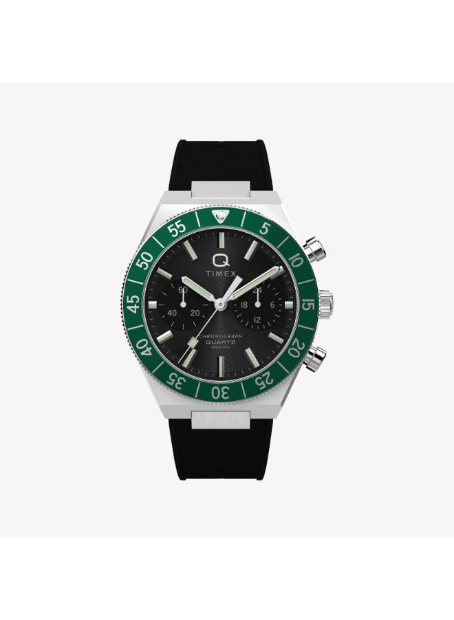 Timex Men's Silver-Tone SS, Black Silicone | TW2Y56100 - Image 1