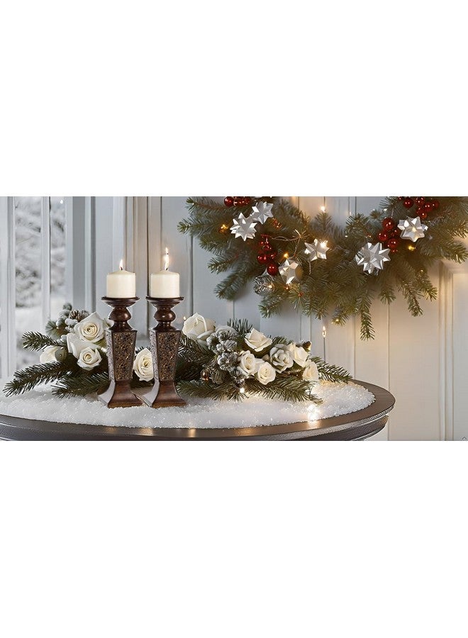 Creative Scents Schonwerk Brown Pillar Candle Holder Set of 2- Crackled Mosaic Design- Functional Table Decorations- Centerpieces for Dining/Living Room- Best Wedding Gift - Image 5