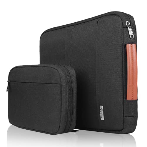 Voova Laptop Sleeve Case 15.6 Inch Compatible with MacBook Air 15 M2/M3/M4, MacBook Pro 15/16, 15-16" Hp Lenovo Dell Acer Asus, 2 in 1 Waterproof Computer Bag with Detachable Accessory Pouch, Black