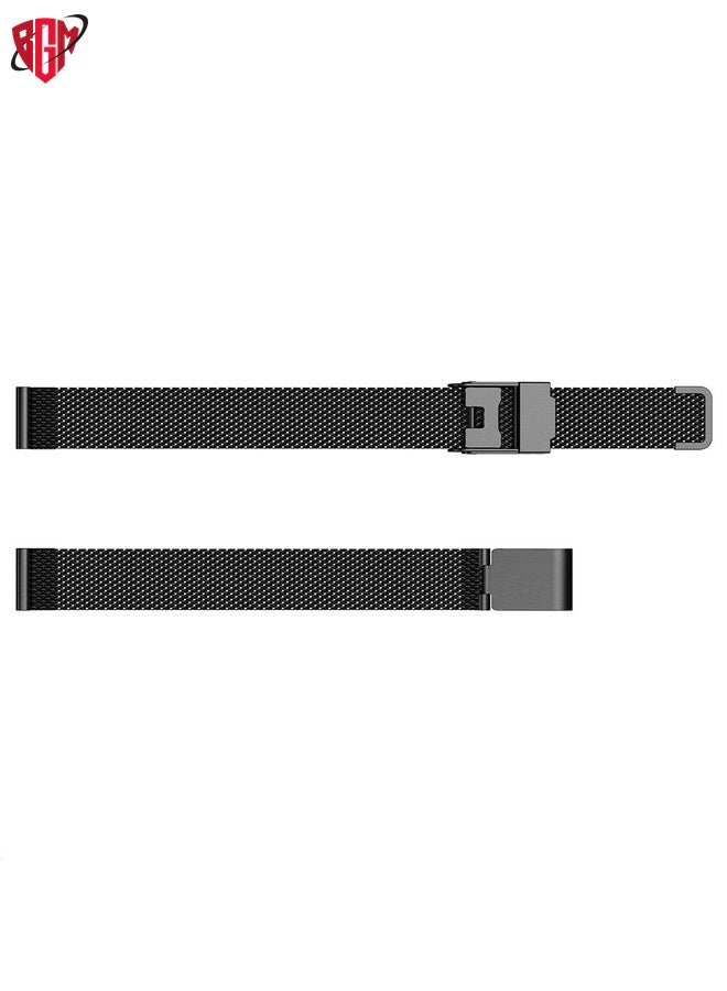 BGM For Fitbit Ace 3 / Inspire 2 Double Insurance Buckle Milanese Watch Band(Black)  - Image 2