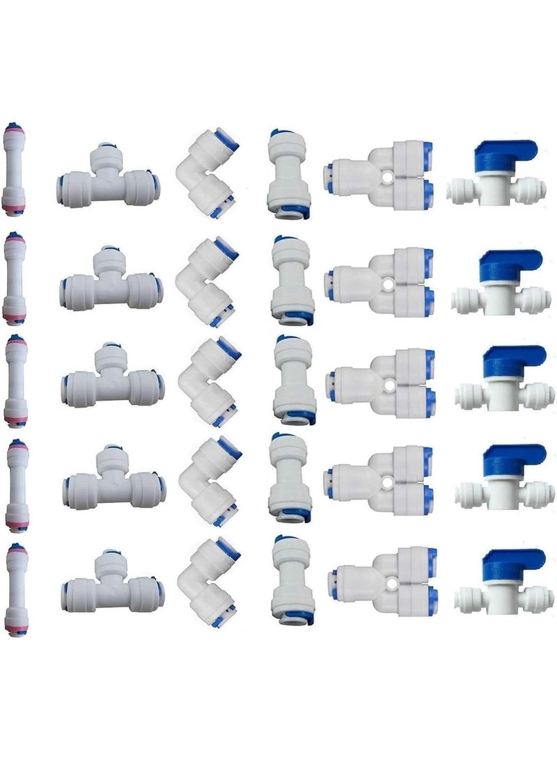 Lemoy 1/4" OD Quick Connect Push In to Connect Water Tube Fitting for RO Reverse Osmosis Water Filter Fittings Pack of 30 - Image 5