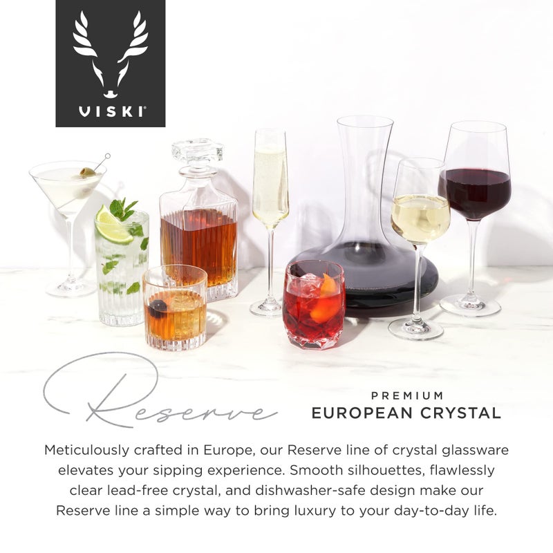 Viski Reserve Milo Crystal Highball Glasses - European Crafted Collins Glasses Set of 4-14oz Cocktail Glass for Wedding or Anniversary and Special Occasions Gift Ideas - Image 4