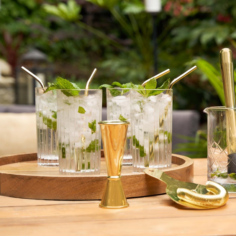 Viski Reserve Milo Crystal Highball Glasses - European Crafted Collins Glasses Set of 4-14oz Cocktail Glass for Wedding or Anniversary and Special Occasions Gift Ideas - Image 5