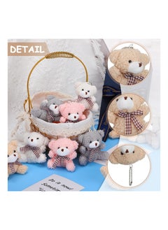 KASTWAVE 12 Pieces 4 Inch Plush Mini Bear Bunny Puppy Koala Stuffed Animals Jointed Doll Toys Furry Dolls for Birthday Wedding Graduation Party Favors DIY Keychain  - Image 3