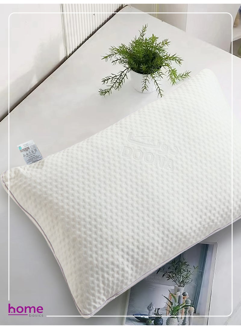 دونا مخدة دونا فليكس حشوة ميموري فوم مجزأ  1600 جم قابلة للتعديل – ناعمة وباردة – 50×75 سم - Image 2