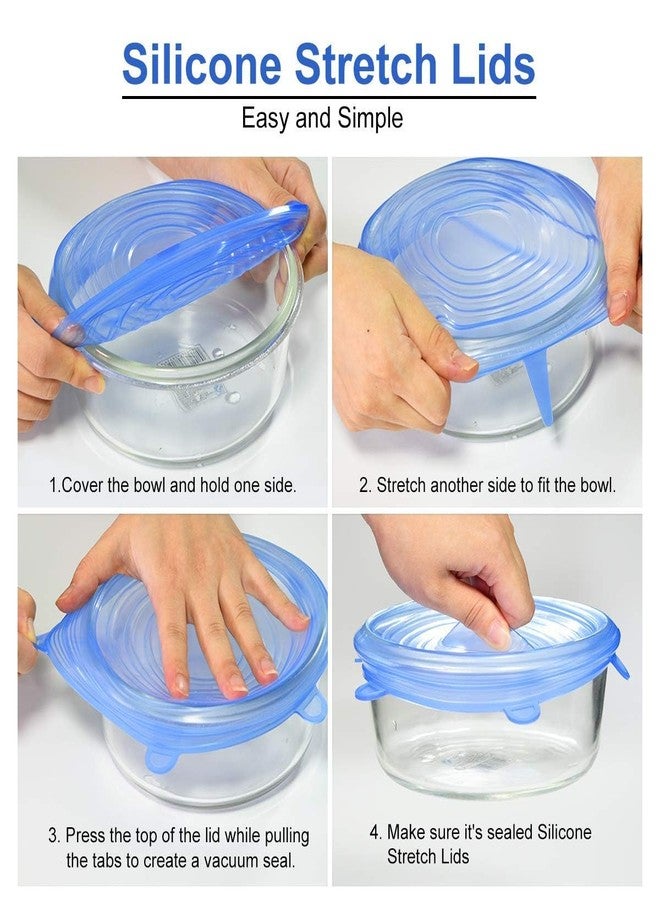 TAKSH ENTERPRISE 12 PC Microwave Safe Silicone Stretch Lids reuseable Flexible Covers for Rectangle, Round, Square Bowls, Dishes, Plates, Cans, Jars, Glassware and Mugs - Image 4