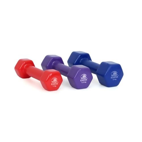 Kakss Cast Iron Vinyl Coated Dumbbells (1+1 = 2 KG) - Image 3