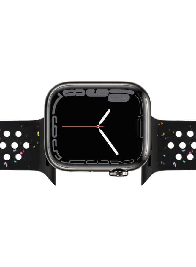 BHO Suitable For Apple Watch Bands, Apple Watch S10/Ultra2/S9 Sports Band, Iwatch S8/7/6/5/4/Se Breathable Hole Silicone Strap - Image 1