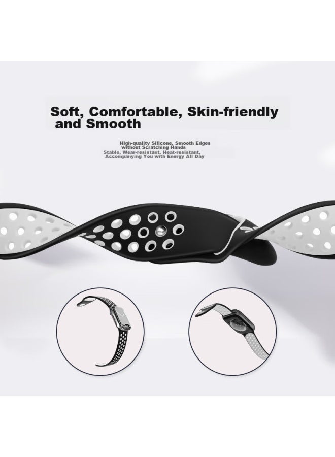 Bho Suitable For Apple Watch Bands, Apple Watch S10/ultra2/s9 Sports Band, Iwatch S8/7/6/5/4/se Breathable Hole Silicone Strap - Image 2