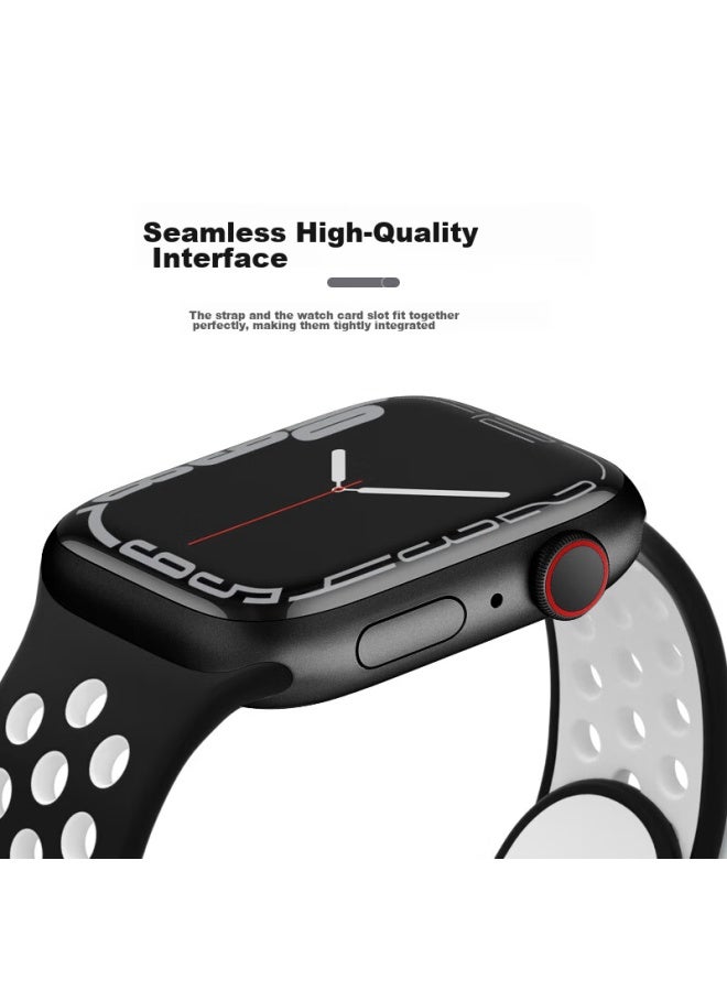 Bho Suitable For Apple Watch Bands, Apple Watch S10/ultra2/s9 Sports Band, Iwatch S8/7/6/5/4/se Breathable Hole Silicone Strap - Image 4