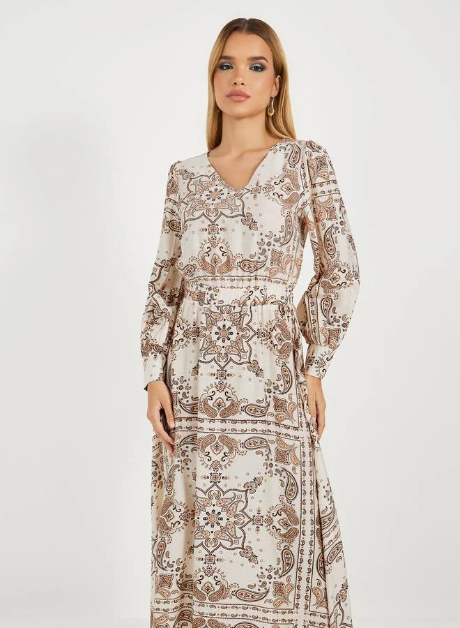 Styli Paisley Print Maxi Dress