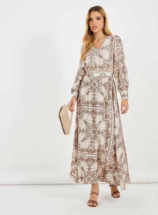 Styli Paisley Print Maxi Dress