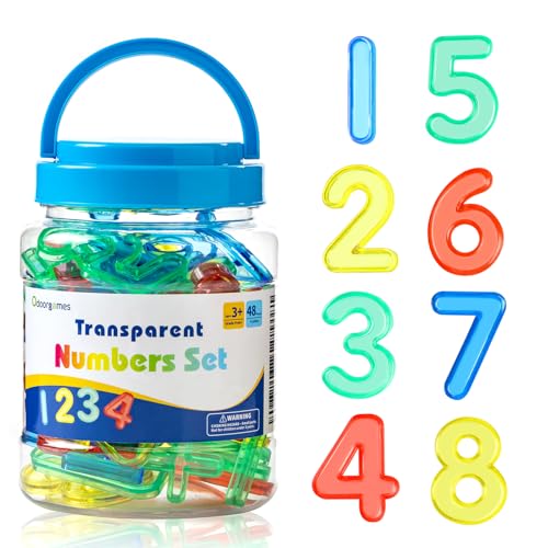 Odoorgames 48 Pcs Translucent Numbers Light Table Toys Manipulatives and Accessories for Enhanced Learning Fun - Image 1