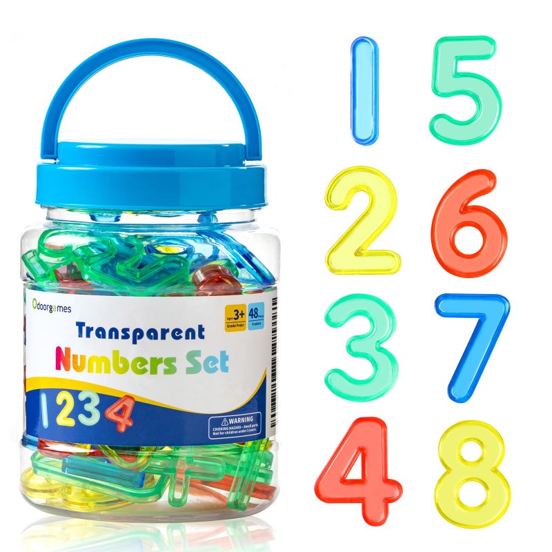 Odoorgames 48 Pcs Translucent Numbers Light Table Toys Manipulatives and Accessories for Enhanced Learning Fun - Image 3
