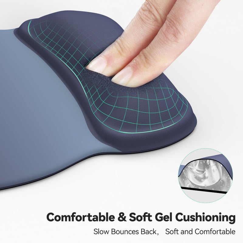 TECKNET Gel Mouse Pad with Wrist Rest, Ergonomic Office Mousepad with Wrist Support - Non-Slip & Smooth Surface Comfortable Desk Accessories Mat for Office, Gaming and Study - Gradient - Image 3