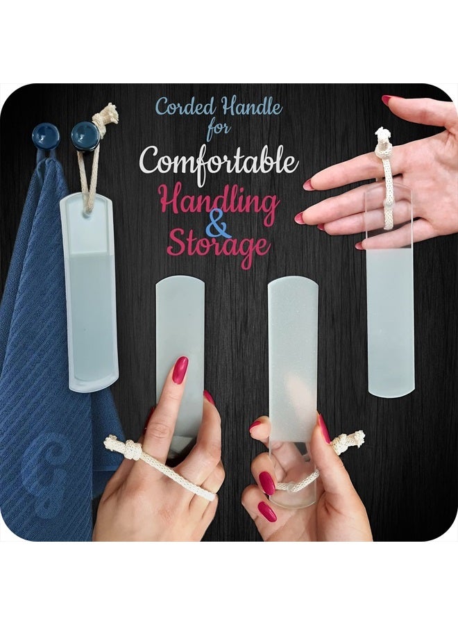 Gladzy Genuine Czech Glass Foot File - Two-Sided Different Grit Surface, Gentle Callus Remover, Pedicure & Spa Rough Skin Scrubber, Professional Toenail and Heels Care, EU Quality, Large Size - Image 5