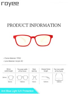 Royee Kids Anti Blue Light Glasses,Children Anti Eyestrain Computer Glasses, Gaming Eyewear UV400 Protection and Super Light TPEE Frame for Boys Girls and  Age 3-12  - Image 4