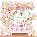 Fiesec Mi Bautizo Decorations for Girls Baptism Decorations First Communion Christening God Bless Party Supplies Backdrop Pink Gold White Balloon Garland Arch Kit Glitter Banner Cake Cupcake Topper - Image 3