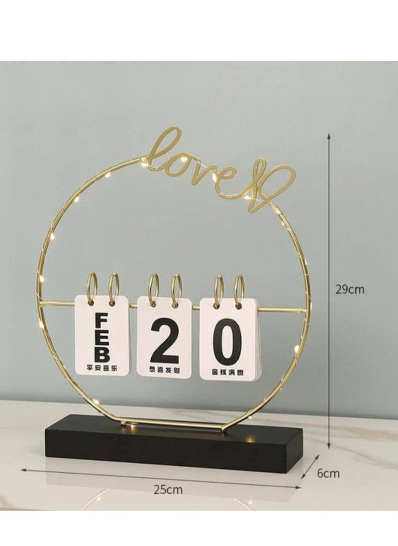 Generic Metal desk calendar and wooden base Black for office, home and kitchen decor  - Image 2