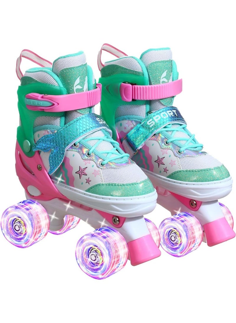 LED Quad Skates for Kids with Adjustable Fit System, Comfortable High Ankle Support, Bright Light-Up Wheels, Premium Build Quality and Stylish Design for Indoor Outdoor Recreation - Image 2