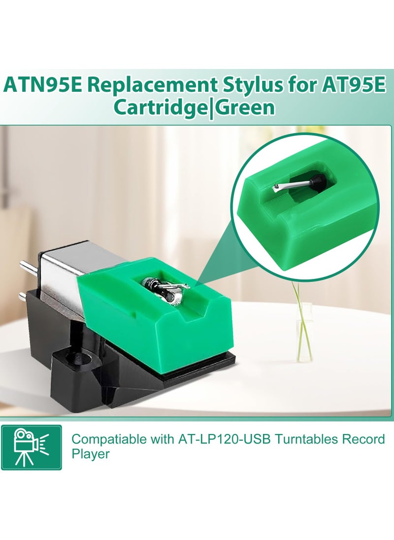 Generic - Replacement Stylus for AT95E Cartridge, Diamond Needles for Audio,Technica AT,LP120,USB Turntables, Compatible with AT93, AT3400, AT3450 - Image 1