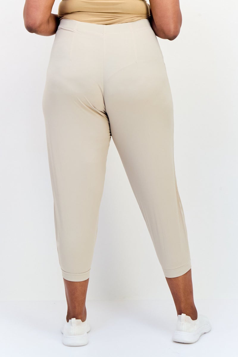 Adidas Women Sportswear Fit Training Track Pants, Beige - Image 3