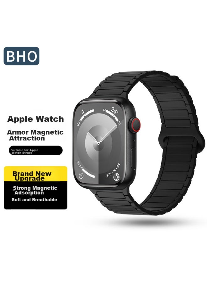 Bho Compatible Apple Watch Band, Magnetic Strap For Apple Watch S10/s9/ultra2, Iwatch S8/7/6/5/4/se2, Double-sided Contrasting Color Silicone Band - Image 1