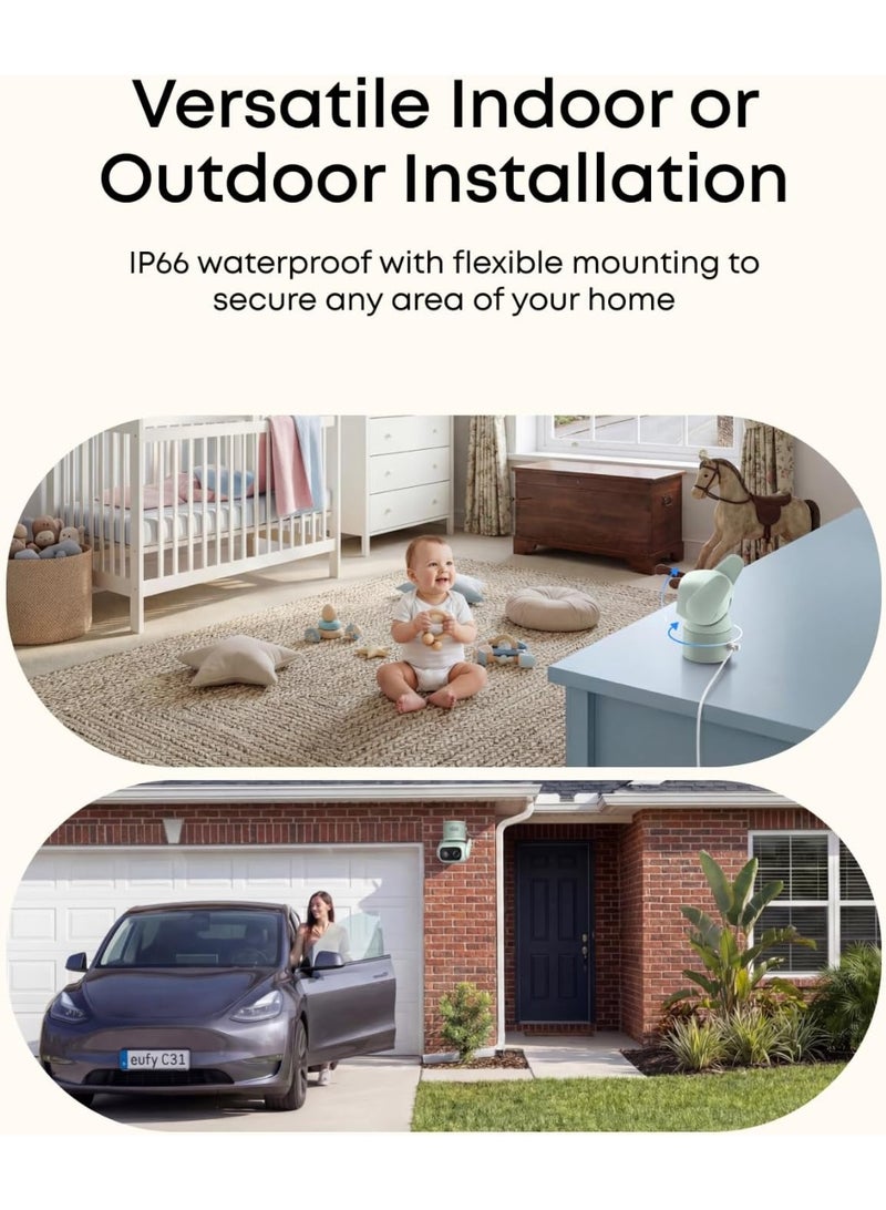 eufy Wired Cam C31,360° Coverage with Pan and Tilt,Indoor and Outdoor, Dual Antenna,Color Night Vision, Local Storage, No Monthly Fee,AI Human/Vehicle/Pet/Cry Detection,24/7 Continuous Recording - Image 5