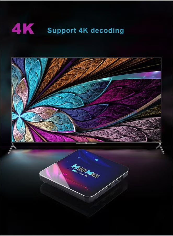 H96 Max 4K Ultra HD Smart Set-top Box: Android 11.0 System 4GB+64GB Large Storage Dual WIFI6 + Bluetooth Configuration  - Image 3