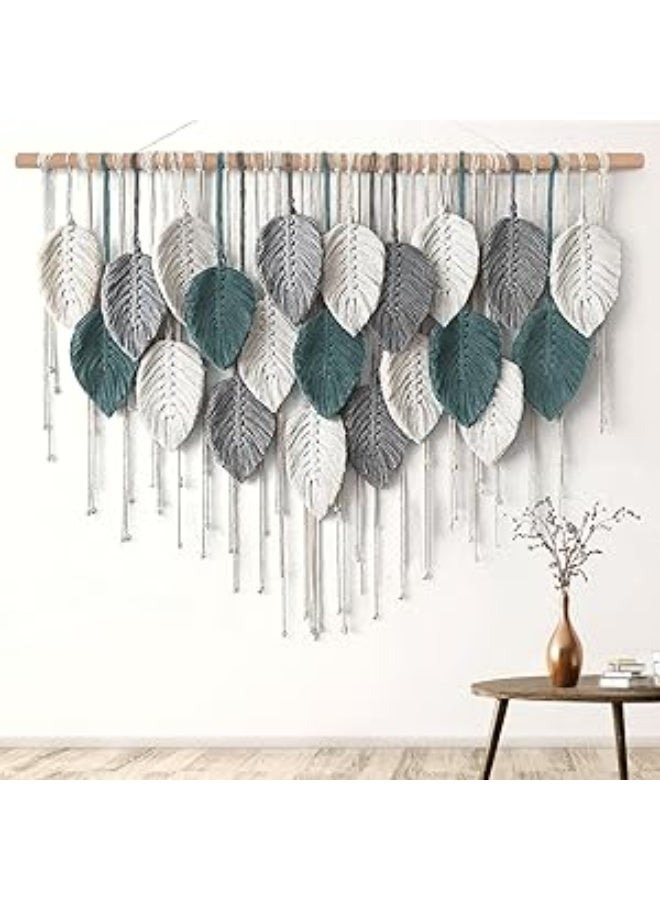 Antikiano Large Macrame Wall Hanging Boho Home Decor, Handmade Bohemian Woven Leaves Macrame Tapestry Modern Aesthetic Chic Wall Art Decorations for Bedroom Living Room Nursery Office 39" W x 29.5" L - Image 5