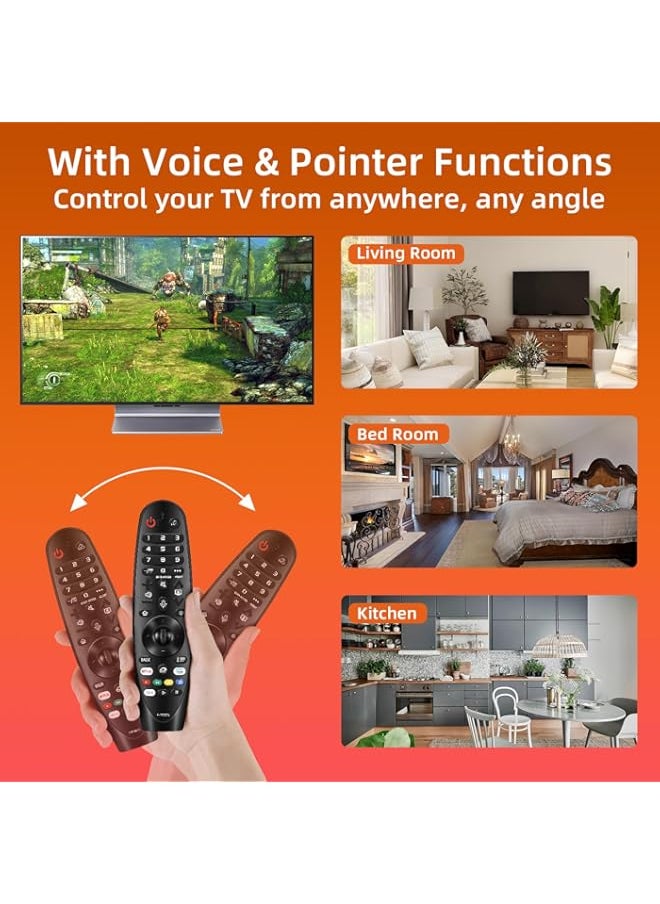 Nettech for LG Remote for LG Smart TV from 2019-2022. for Magic LG TV Remote Replacement MR20GA with Voice and Pointer Function. for LG WebOS ThinQ AI UHD OLED 4K Models. 2-Year Full Warranty.
