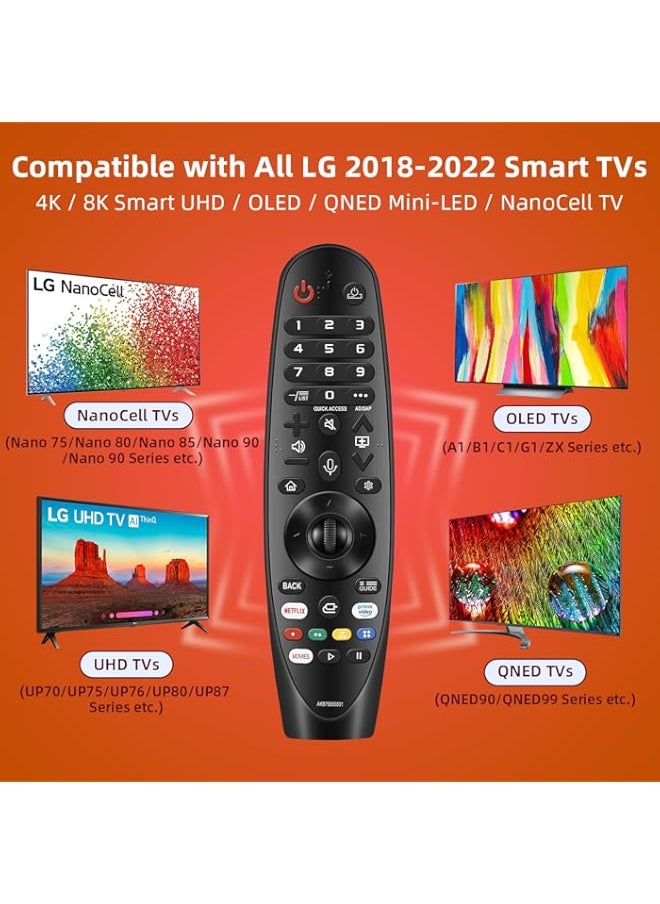 Nettech for LG Remote for LG Smart TV from 2019-2022. for Magic LG TV Remote Replacement MR20GA with Voice and Pointer Function. for LG WebOS ThinQ AI UHD OLED 4K Models. 2-Year Full Warranty.