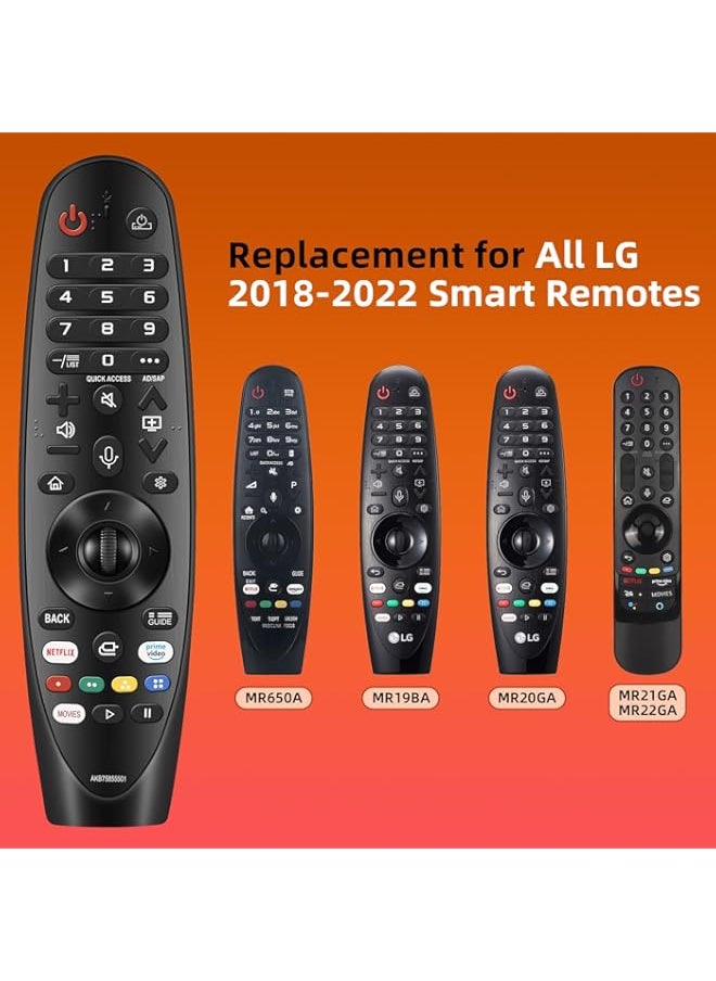 Nettech for LG Remote for LG Smart TV from 2019-2022. for Magic LG TV Remote Replacement MR20GA with Voice and Pointer Function. for LG WebOS ThinQ AI UHD OLED 4K Models. 2-Year Full Warranty.