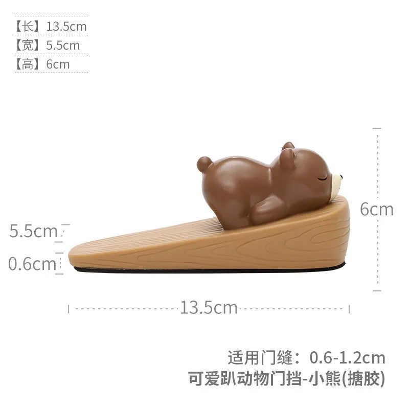 Bluejw Baby Safety Door Stopper - Cute Cartoon Silicone Door Wedge, Finger Pinch Guard, Door Jam Catcher Block - Home Office Stops Tools - Image 1