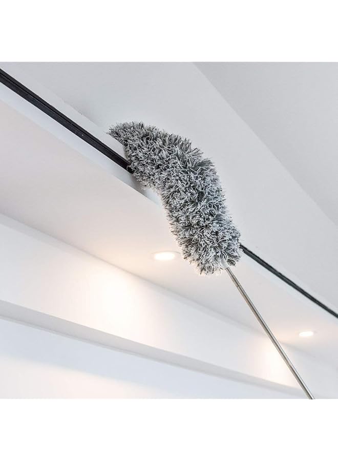 promass Microfiber Duster with Extension Pole with Protective Head Cap -No Scratch to Ceiling,Extra Long 100 inches Feather Duster for Cleaning High Ceiling Fan,Interior Roof,Cobweb,Gap Dust - Image 1