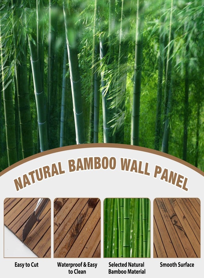 EYAYEN Natural Bamboo Wall Panel for Interior Wall Decor, Pole Wrap Wainscoting Interior Wall Cladding Panel for Kitchen Island, Bedroom, Living Room Office,Decor(16" H x 96" L, Brown Burned) - Image 3