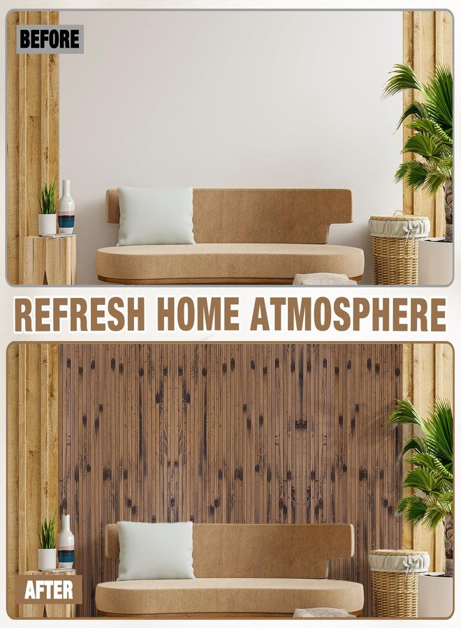 EYAYEN Natural Bamboo Wall Panel for Interior Wall Decor, Pole Wrap Wainscoting Interior Wall Cladding Panel for Kitchen Island, Bedroom, Living Room Office,Decor(16" H x 96" L, Brown Burned) - Image 5