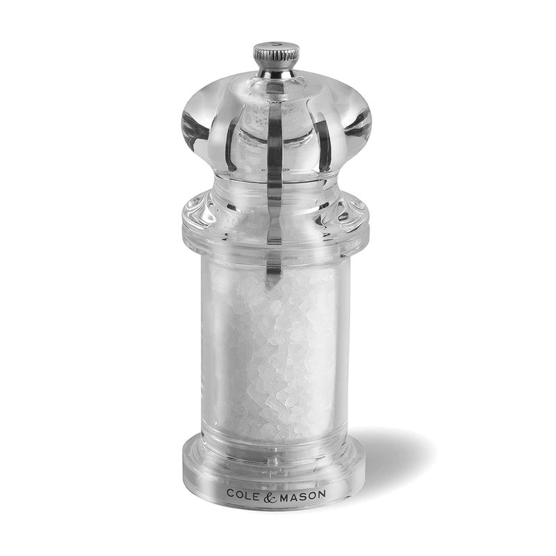 COLE & MASON 505 Salt Grinder - Clear Acrylic Mill Includes Precision Mechanism and Premium Sea Salt - Image 1