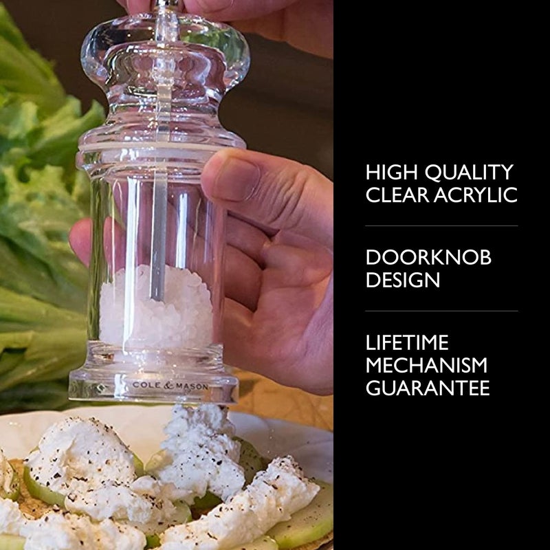 COLE & MASON 505 Salt Grinder - Clear Acrylic Mill Includes Precision Mechanism and Premium Sea Salt - Image 2