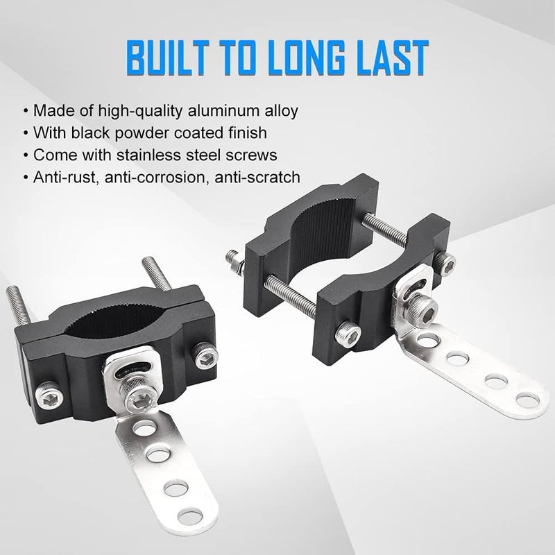 NORTHYUN Motorcycle 2 Inch Tube Clamp Mount Brackets Bicycle Car Bull Bar Holder Clamp Samman Off Road Bar Mounting Brackets for LED Light Work Lights Pods Lamps 2PCS - Image 3