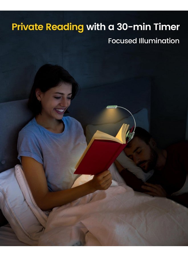 Glocusent Posh Premium Book Light for Reading in Bed with Timer, 16-LED Rechargeable Reading Light Runs 160hrs, 1800K Eyecaring Clip on Book Light, 3 Colors & 5 Brightness Levels, Perfect for Readers - Image 5