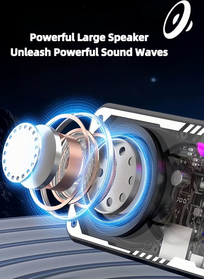 Transparent Colorful Light Bluetooth Speaker Transparent Mecha Styling Support TF Card Playback Large Capacity Battery Life - Image 4