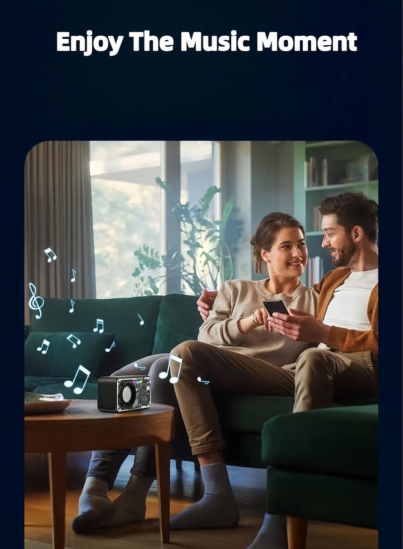 Transparent Colorful Light Bluetooth Speaker Transparent Mecha Styling Support TF Card Playback Large Capacity Battery Life - Image 5