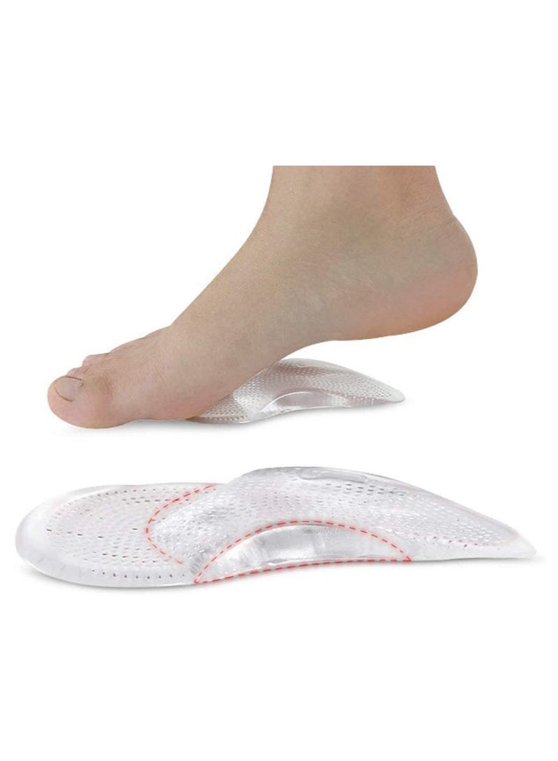 2Pairs Gel Insoles Women Clear Metatarsal Pads Shoe Arch Support Sleeve Flat Feet Adhesive Reusable Cushions Inserts Foot Supports for Cushioning and Pain Relief - Image 5