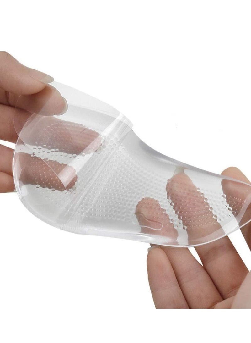 2Pairs Gel Insoles Women Clear Metatarsal Pads Shoe Arch Support Sleeve Flat Feet Adhesive Reusable Cushions Inserts Foot Supports for Cushioning and Pain Relief - Image 3